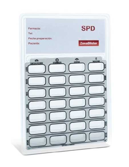 Blister pastillero SPD vertical - castellano - Pack 100 uds.