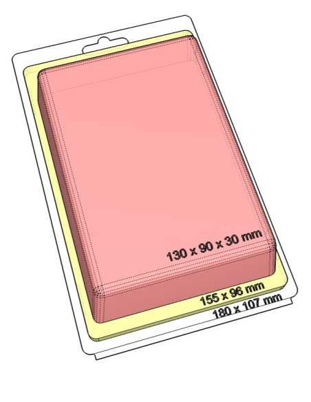 Blister autocierre 130x90x30 mm - Pack 260 uds.