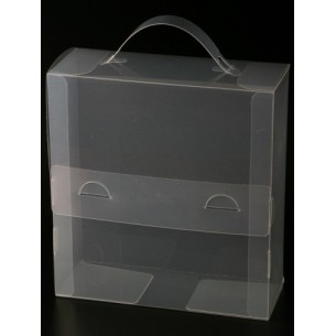 Caja de plastico transparente tipo maletín modelo 3