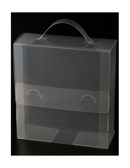 Caja de plastico transparente tipo maletín modelo 3