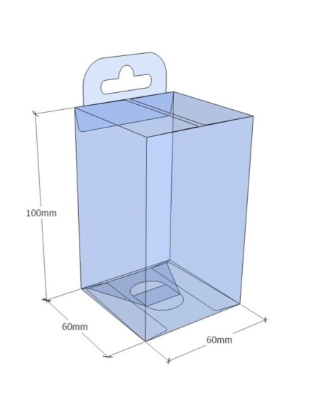 Caixa transparent plegable 100x60x60 mm - Pack 500 unit.