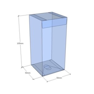 Caixa transparent plegable 105x50x50 mm - Pack 500 unit.