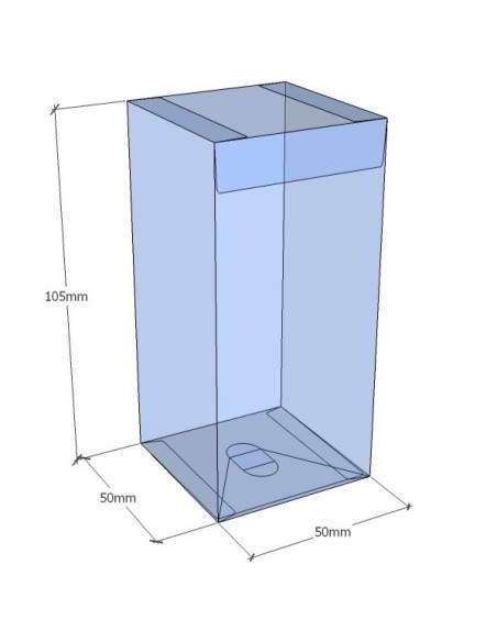 Caixa transparent plegable 105x50x50 mm - Pack 500 unit.