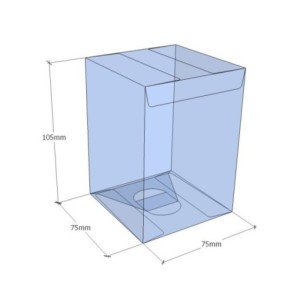 Caixa transparent plegable 105x75x75 mm - Pack 500 unit.