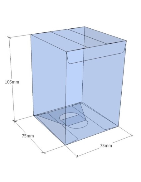 Caixa transparent plegable 105x75x75 mm - Pack 500 unit.