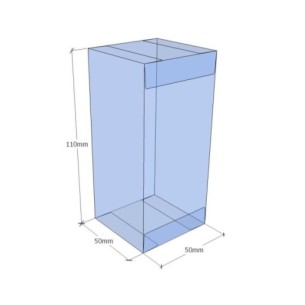 Caixa transparent plegable 110x50x50 mm - Pack 500 unit.