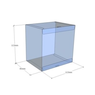 Caixa transparent plegable 113x113x85 mm - Pack 500 unit.