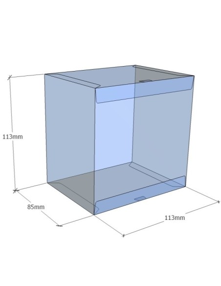 Caixa transparent plegable 113x113x85 mm - Pack 500 unit.