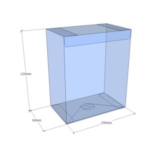 Caixa transparent plegable 120x100x60 mm - Pack 500 unit.