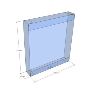 Caixa transparent plegable 120x110x20 mm - Pack 500 unit.