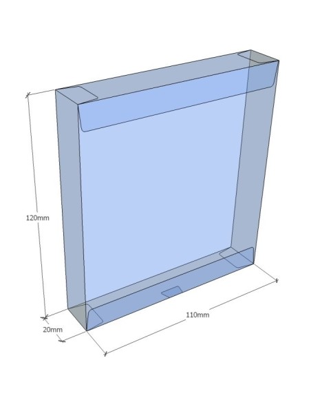 Caixa transparent plegable 120x110x20 mm - Pack 500 unit.