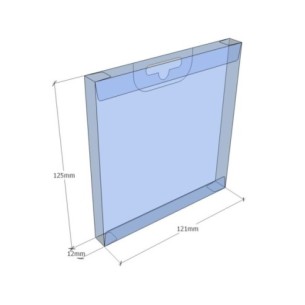 Caixa transparent plegable 125x121x12 mm - Pack 500 unit.