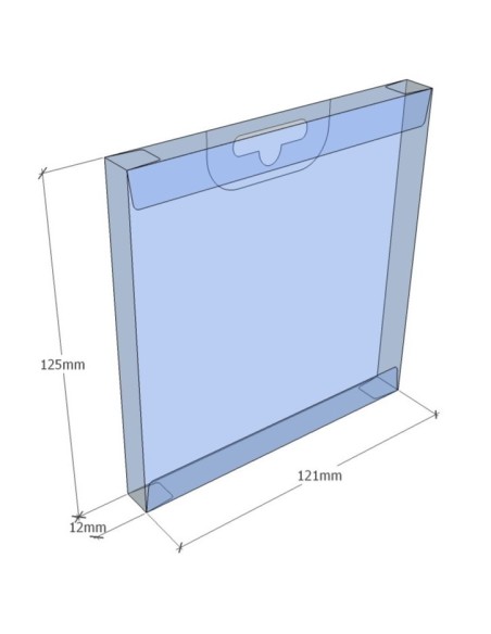 Caja transparente plegable 125x121x12 mm - Pack 500 uds.