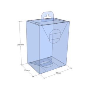 Caixa transparent plegable 125x75x57 mm - Pack 500 unit.