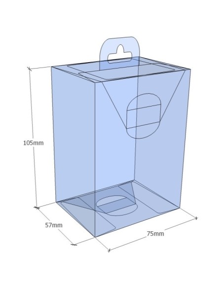 Caixa transparent plegable 125x75x57 mm - Pack 500 unit.