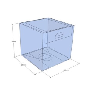 Caixa transparent plegable 130x135x135 mm - Pack 500 unit.