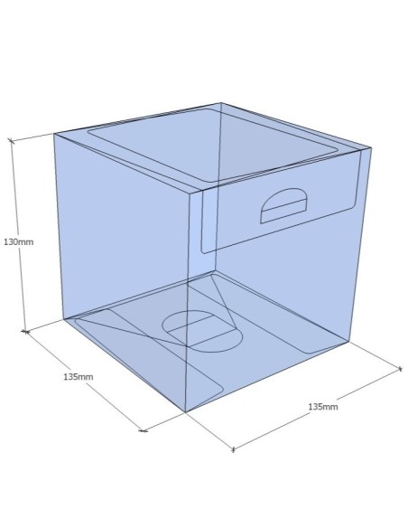 Caja transparente plegable 130x135x135 mm - Pack 500 uds.