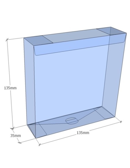 Caja transparente plegable 135x135x35 mm - Pack 500 uds.