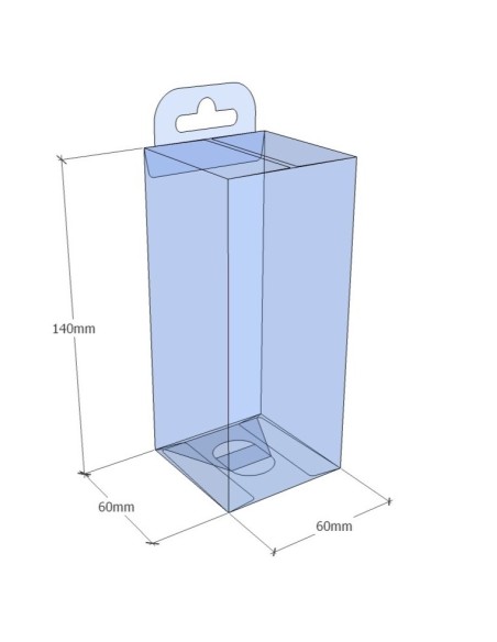 Caja transparente plegable 140x60x60 mm - Pack 500 uds.