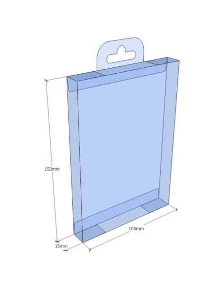 Caja transparente plegable 150x105x15 mm - Pack 500 uds.