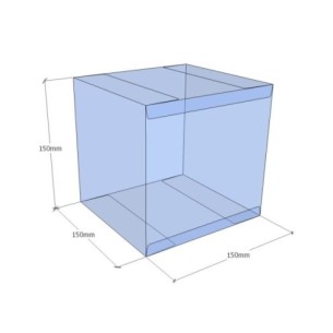 Caixa transparent plegable 150x150x150 mm - Pack 500 unit.