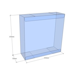 Caixa transparent plegable 150x150x50 mm - Pack 500 unit.