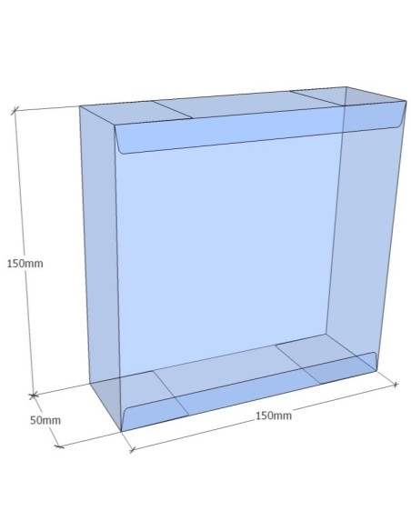 Caja transparente plegable 150x150x50 mm - Pack 500 uds.