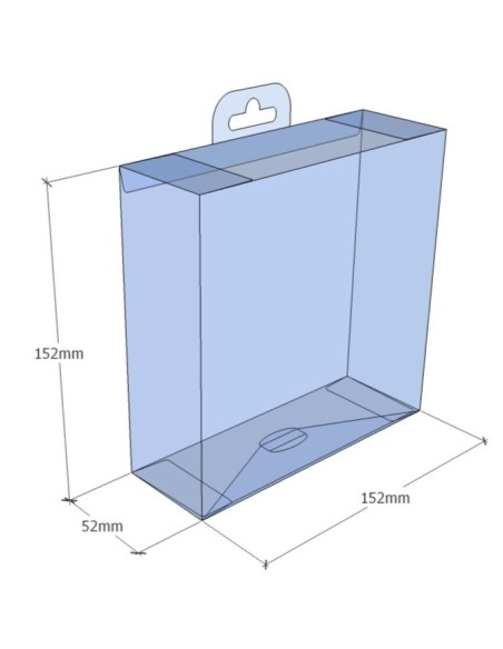 Caixa transparent plegable 152x152x52 mm - Pack 500 unit.