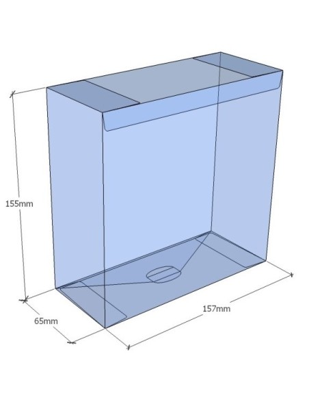 Caja transparente plegable 155x157x65 mm - Pack 500 uds.