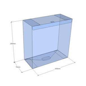 Caixa transparent plegable 160x160x70 mm - Pack 500 unit.