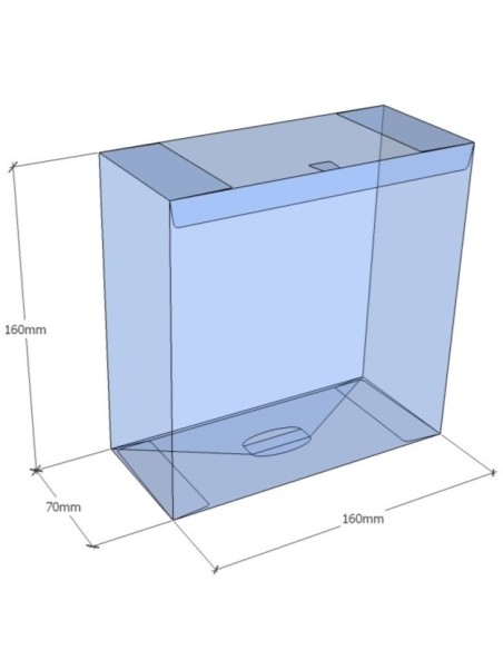 Caixa transparent plegable 160x160x70 mm - Pack 500 unit.