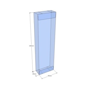 Caixa transparent plegable 160x45x20 mm - Pack 500 unit.