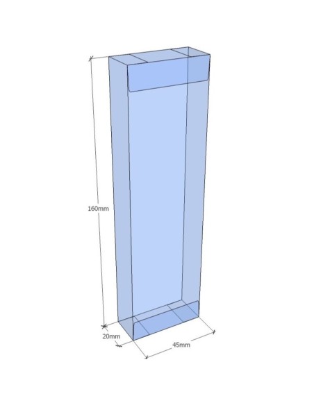 Caixa transparent plegable 160x45x20 mm - Pack 500 unit.