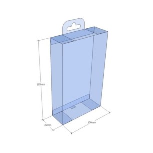 Caixa transparent plegable 165x100x35 mm - Pack 500 unit.