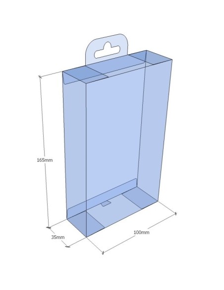 Caixa transparent plegable 165x100x35 mm - Pack 500 unit.