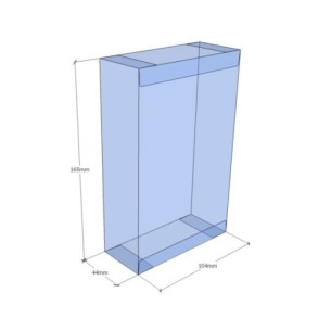 Caixa transparent plegable 165x104x44 mm - Pack 500 unit.