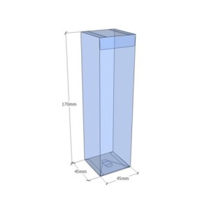 Caixa transparent plegable 170x45x45 mm - Pack 500 unit.