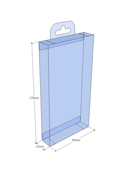 Caixa transparent plegable 170x90x22 mm - Pack 500 unit.