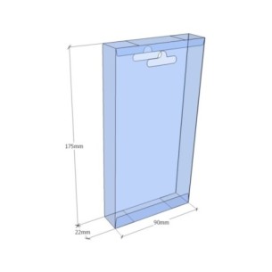 Caixa transparent plegable 175x90x22 mm - Pack 500 unit.