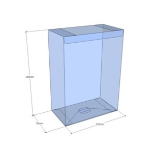 Caixa transparent plegable 180x130x70 mm - Pack 500 unit.