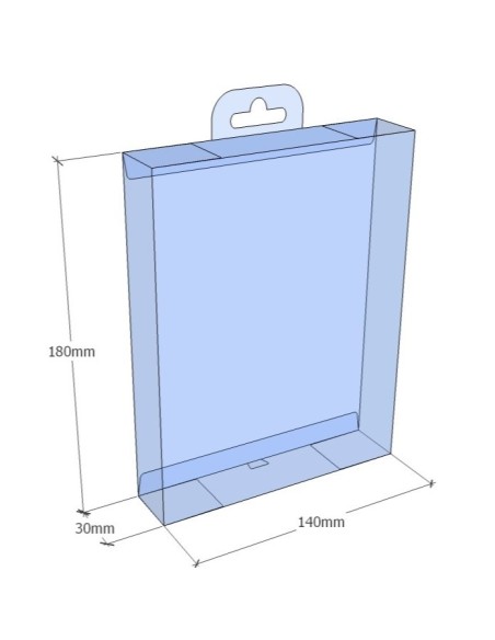 Caja transparente plegable 180x140x30 mm - Pack 500 uds.