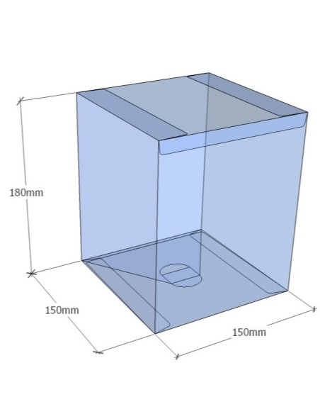 Caixa transparent plegable 180x150x150 mm - Pack 500 unit.