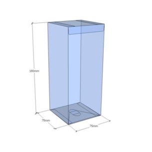 Caixa transparent plegable 180x75x75 mm - Pack 500 unit.