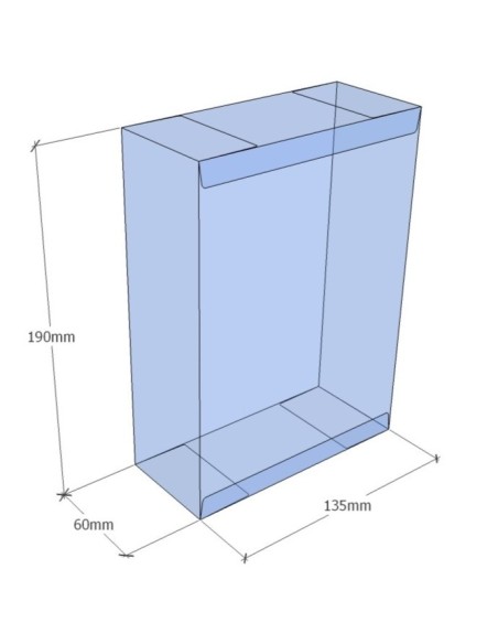 Caixa transparent plegable 190x135x60 mm - Pack 500 unit.