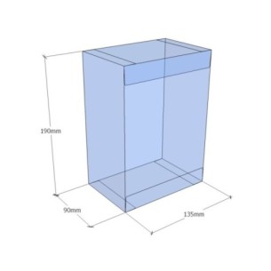 Caixa transparent plegable 190x135x90 mm - Pack 500 unit.