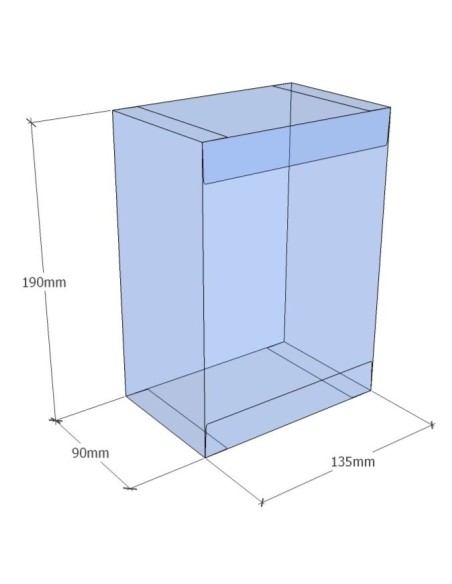 Caixa transparent plegable 190x135x90 mm - Pack 500 unit.