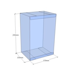 Caixa transparent plegable 200x130x100 mm - Pack 500 unit.