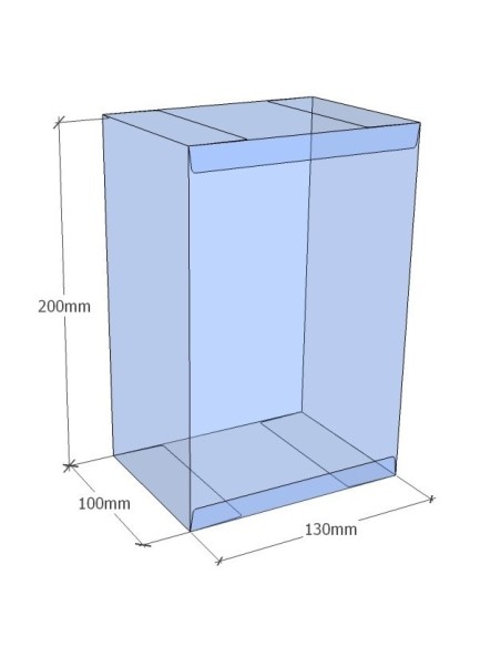 Caja transparente plegable 200x130x100 mm - Pack 500 uds.