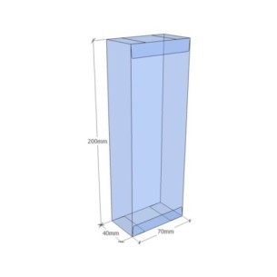 Caixa transparent plegable 200x70x40 mm - Pack 500 unit.