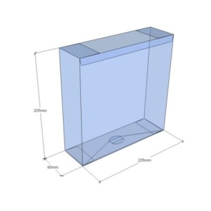 Caixa transparent plegable 205x205x60 mm - Pack 500 unit.